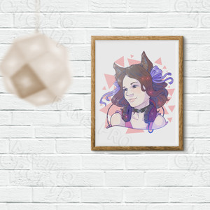 Картина на холсте 40х50см «Лиса Женя» (ручная отрисовка по фото в стиле «Поп-арт») — фото 3