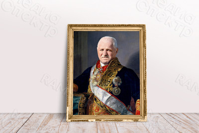 Фотокартина-монтаж на холсте в багете 40х60см «Генерал» — фото