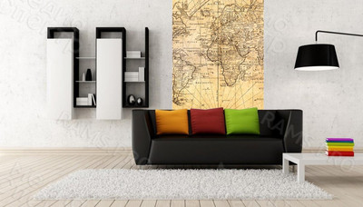 Фотография на холсте 105х200см «Старинная карта» — фото