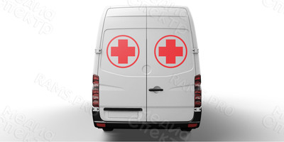 Наклейки на автомобиль круглые 25см и 50см «Красный крест» — фото