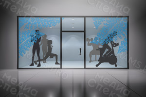 Наклейки в фитнес-клубе My Fit м/р Южный «Зимние узоры 2018» — фото 1