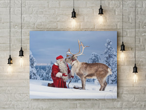 Постер 180х125см «Санта Клаус с оленем» — фото 1