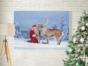 Постер 180х125см «Санта Клаус с оленем» — фото 3