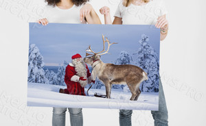 Постер 180х125см «Санта Клаус с оленем» — фото 2