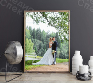 Фотокартина на холсте 50х80см «Молодожены в березовой роще» — фото 4
