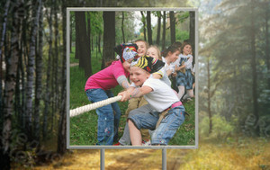 Баннер 1.4х1.5м «Дети тянут канат» — фото 2