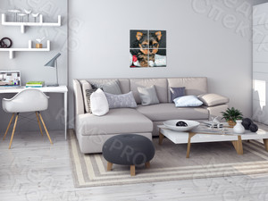 Модульная картина на холсте 40х40см «Собака с шаром» — фото 2