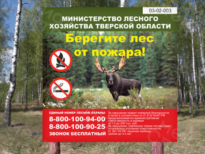 Наклейка-плакат на щит 1х1м «Берегите лес от пожара!» — фото 3