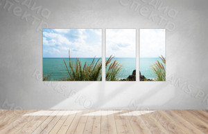 Модульные картины на холсте 3шт. «Камыш и море» — фото 1