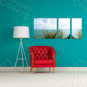 Модульные картины на холсте 3шт. «Камыш и море» — фото 4