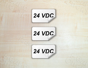 Наклейки на оборудование 3х1см «24 VDС» — фото 1