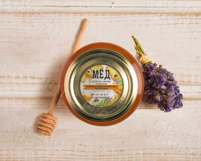 Наклейки-этикетки круг «МЁД ПРЕДГОРЬЯ АЛТАЯ» — фото