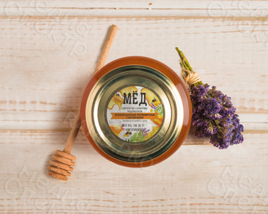 Наклейки-этикетки круг «МЁД ПРЕДГОРЬЯ АЛТАЯ» — фото