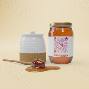 Наклейка-QRкод на упаковки «МЁД ПРЕДГОРЬЯ АЛТАЯ» — фото 1