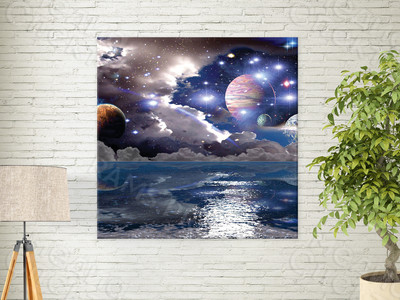 Фотокартина на холсте 113х113см «Космос» — фото
