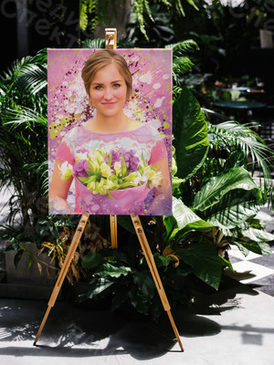 Фотокартина в стиле дрим-арт на холсте 30х40см «Милая девушка с цветами» — фото 3