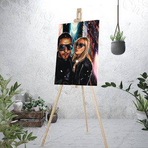 Фотокартина в стиле дрим-арт холсте 50х70см «Двое в темных очках» — фото 3