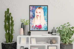 Фотокартина в стиле дрим-арт на холсте 70х90см «Девушка в красном» — фото 2