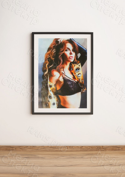 Фотокартина на холсте 50х50см «Девушка огонь» — фото