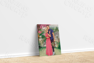 Фотокартина в стиле дрим-арт на холсте 50х70см «Двое в парке» — фото