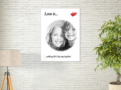 Фотокартина в стиле Love is на холсте 50х70см «Большой путь вместе» — фото