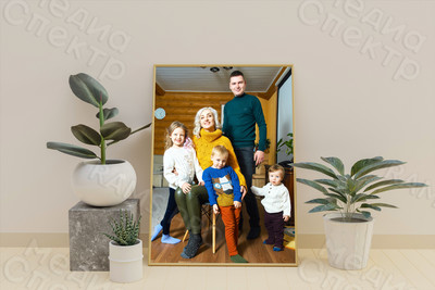 Фотокартина на холсте с подрамником 50х70см «Семья» — фото