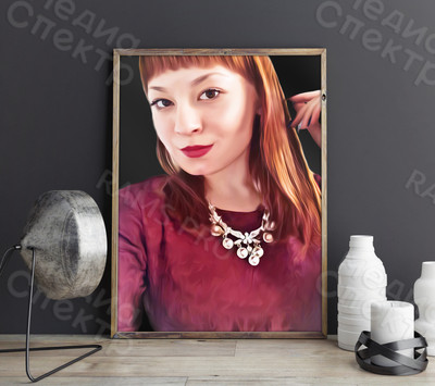 Фотокартина на холсте 40х60см «Девушка в красном» — фото