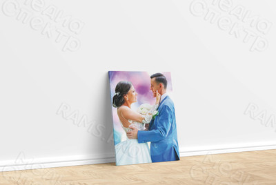 Фотокартина в стиле дрим-арт на холсте 50х70см «Жених и невеста» — фото