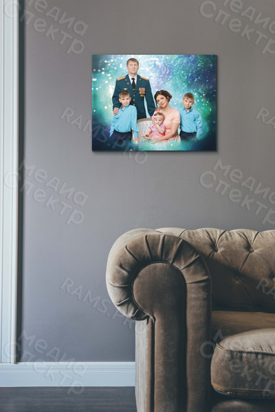 Фотокартина в стиле дрим-арт на холсте 50х40см «Портрет семьи» — фото