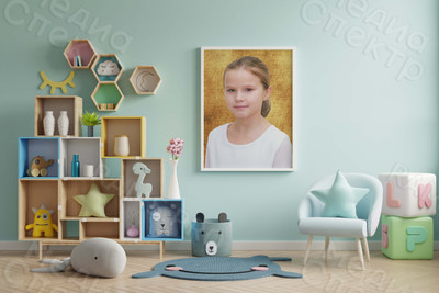 Фотокартина на холсте 40х60см «Девочка с улыбкой Моны Лизы» — фото