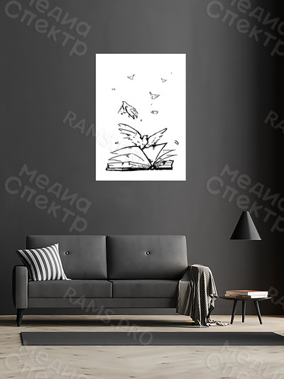 Картина 50х70 см «Птицы из книги Только совесть» — фото