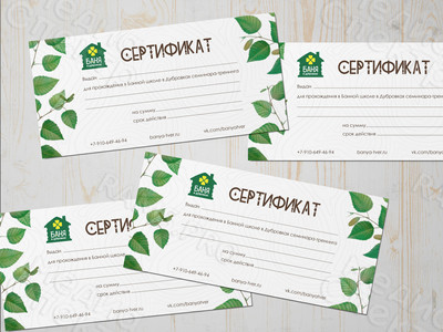 Евросертификат 210х99мм «Банная школа в Дубровках семинар-тренинг» — фото