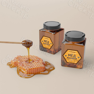 Этикетки на стеклянные банки «МЕД от Толяна» — фото