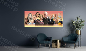 Картина-фотоколлаж 120х50см – подарок на золотую свадьбу — фото 2