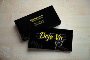 Визитка на дизайнерской бумаге «Deja Vu Group» — фото 1