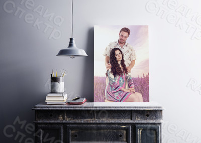 Фотокартина на холсте 60х80см «Мы в сиреневой пшенице» — фото