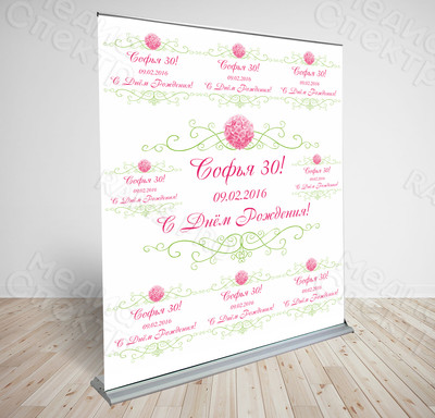 Press Wall 2х1.8м «С Днём рождения, Софья!» — фото