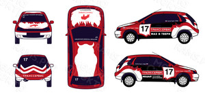 Наклейки на кузов авто/брендирование автомобилей: Лада-калина «Транссервис-спорт» — фото 1