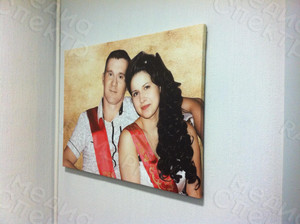 Фотокартина на холсте 80х60см «Свидетели-молодожены» — фото 1