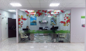 Наклейки в фитнес-клубе My Fit м/р Южный «Осенние листья 2018» — фото 3