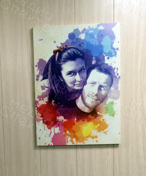 Фотокартина в стиле гранж на холсте 50х70см «Подарок любимой» — фото 1