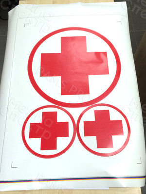 Наклейки на автомобиль круглые 25см и 50см «Красный крест» — фото 1