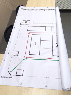 Баннер 2х1.5м «Схема движения автотранспорта при завозе торфа» — фото 1