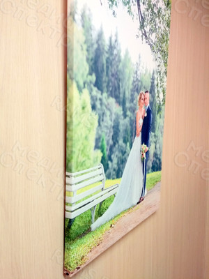 Фотокартина на холсте 50х80см «Молодожены в березовой роще» — фото 2