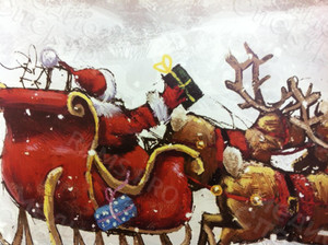 Постер 150х120см «Санта Клаус на оленьей упряжке» — фото 2