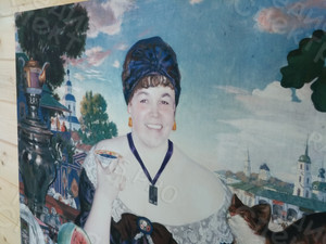 Фотокартина-монтаж на холсте 60х50см «Дама за чаем» — фото 3