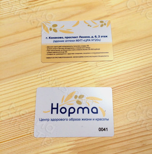 Пластиковая карта 85х55мм для медицинского центра ЗОЖ «Норма» — фото 2