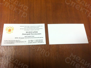 Визитка 90х50см стандартная односторонняя на картоне «Золотарев» — фото 1