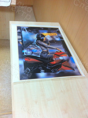 Фотокартина в стиле поп-арт на холсте 60х80см «Девушка на мотоцикле» — фото 1