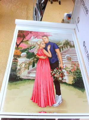 Фотокартина в стиле дрим-арт на холсте 50х70см «Двое в парке» — фото 2